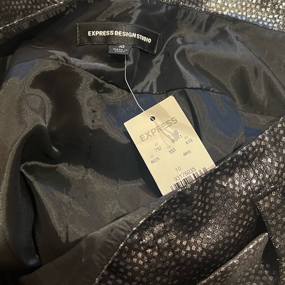 🆕 Express silver & black sash bow tie a line knee length full high rise … - Picture 6 of 9